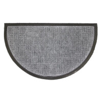 HomeLife Rohožka půlkruh, guma + PP, šedá, 45 x 75 cm